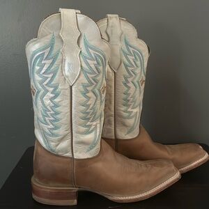 Reba by Justin Womens Western Boots Brown Tan Cream Size 9